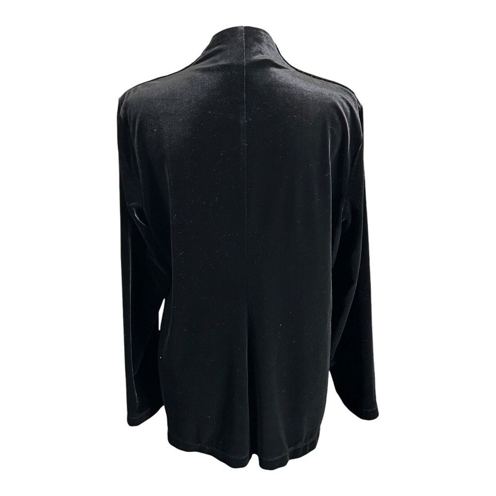 Vtg Peck & Peck Weekend Women's Black Velvet Jacket with Brooch‎ Clasp Closure L - Picture 5 of 16